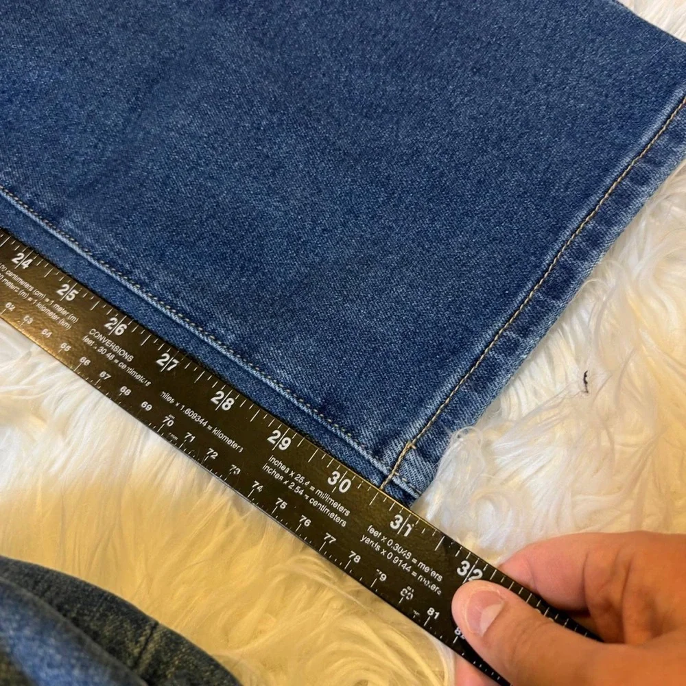 Flamingals Straight Leg Boyfriend Jeans for Women Trendy Mid Rise Wash Stretchy - Picture 9 of 11